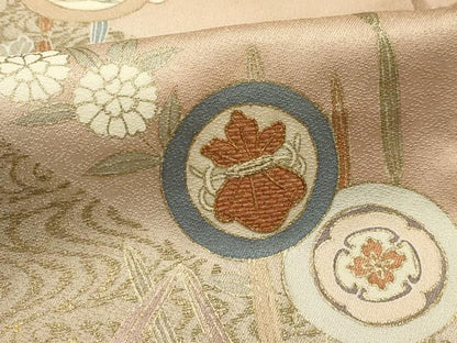 平和屋着物■訪問着 駒刺繍 木賊色 宝尽くし 暈し染め 金彩 正絹 逸品 AABH6379sx