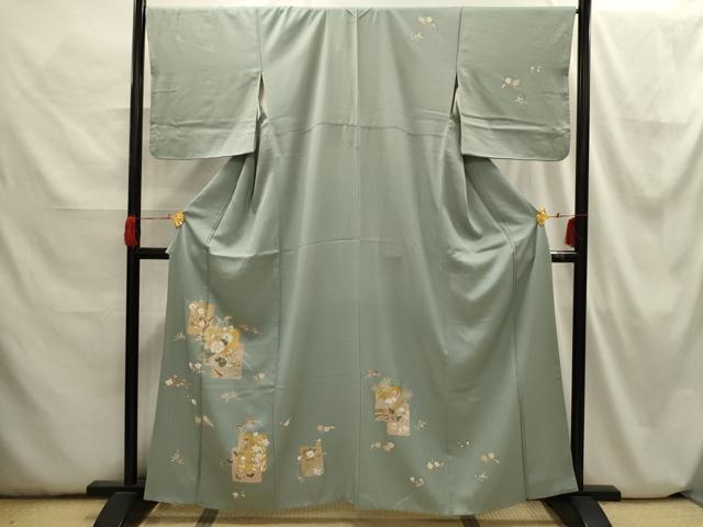 平和屋着物■訪問着 色紙重ね花文 正絹 逸品 AABH6380sx