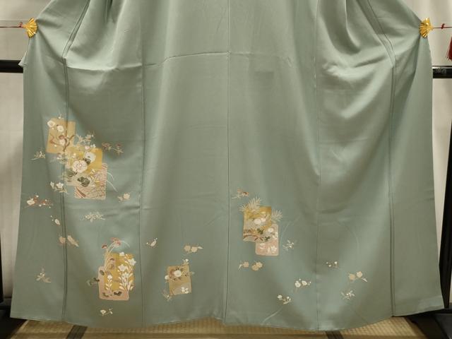 平和屋着物■訪問着 色紙重ね花文 正絹 逸品 AABH6380sx