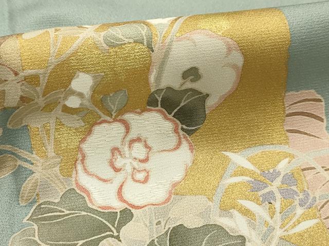 平和屋着物■訪問着 色紙重ね花文 正絹 逸品 AABH6380sx