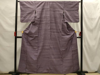 平和屋着物■上質な紬 横段文 正絹 逸品 AABH6383sx