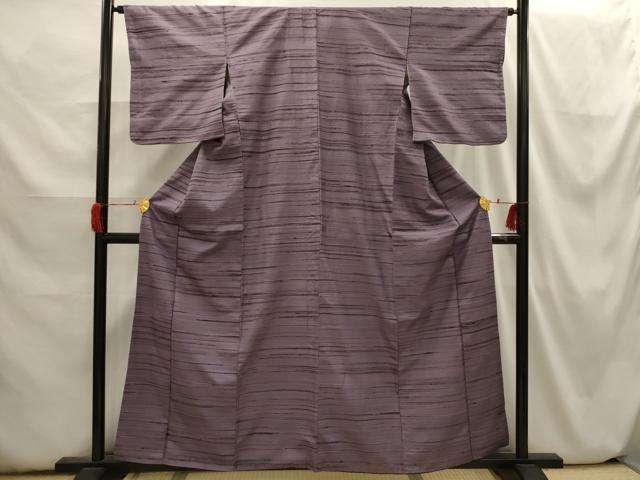 平和屋着物■上質な紬 横段文 正絹 逸品 AABH6383sx