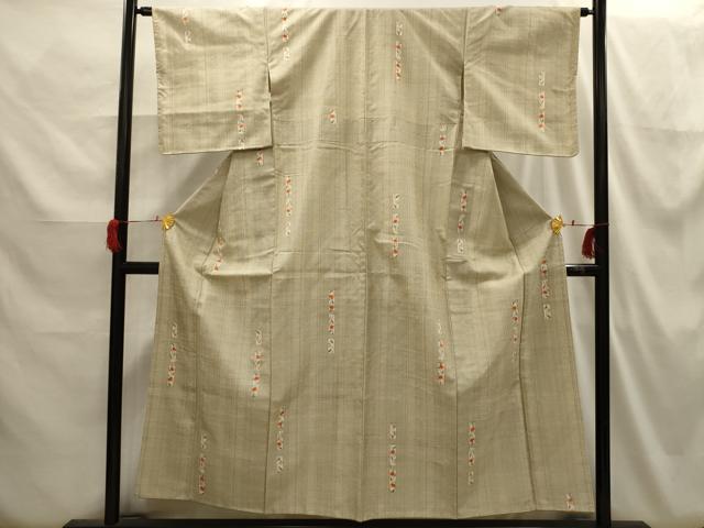 平和屋着物■上質な紬 花短冊文 正絹 逸品 AABH6384sx