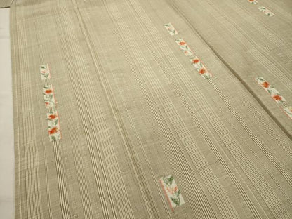 平和屋着物■上質な紬 花短冊文 正絹 逸品 AABH6384sx