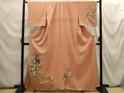 平和屋着物■訪問着　御所車笹花文　金銀彩　正絹　逸品　AABH6390sx