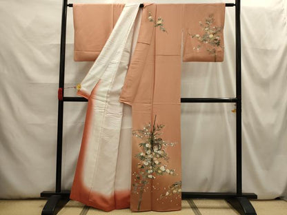 平和屋着物■訪問着　御所車笹花文　金銀彩　正絹　逸品　AABH6390sx