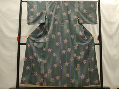 平和屋着物■小紋　舞桜文　洗える着物　AABH6392sx