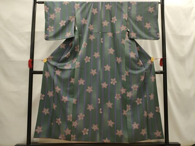 平和屋着物■小紋　舞桜文　洗える着物　AABH6392sx