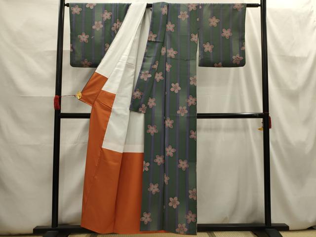 平和屋着物□小紋 舞桜文 洗える着物 AABH6392sx