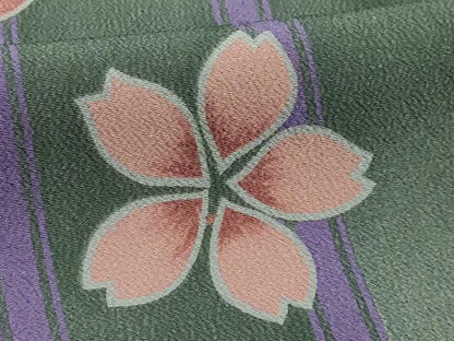 平和屋着物■小紋　舞桜文　洗える着物　AABH6392sx