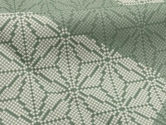 平和屋着物▽小紋　単衣　麻の葉文様　洗える着物　AABE3394jh 平和屋着物▽小紋 単衣 麻の葉文様 洗える着物 AABE3394jh 【公式通販】