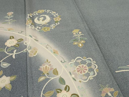 平和屋着物＊夏物　中国三大刺繍　スワトウ刺繍　汕頭刺繍　訪問着　絽　花鳥文　暈し染め　正絹　逸品　AABH6403jd