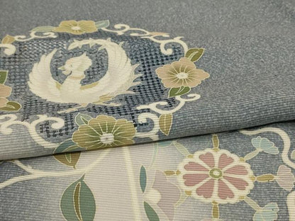 平和屋着物＊夏物　中国三大刺繍　スワトウ刺繍　汕頭刺繍　訪問着　絽　花鳥文　暈し染め　正絹　逸品　AABH6403jd