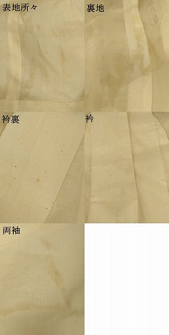 平和屋着物＊夏物 長襦袢 草花文紗 鳥の子色 麻 逸品 AABH6405jd