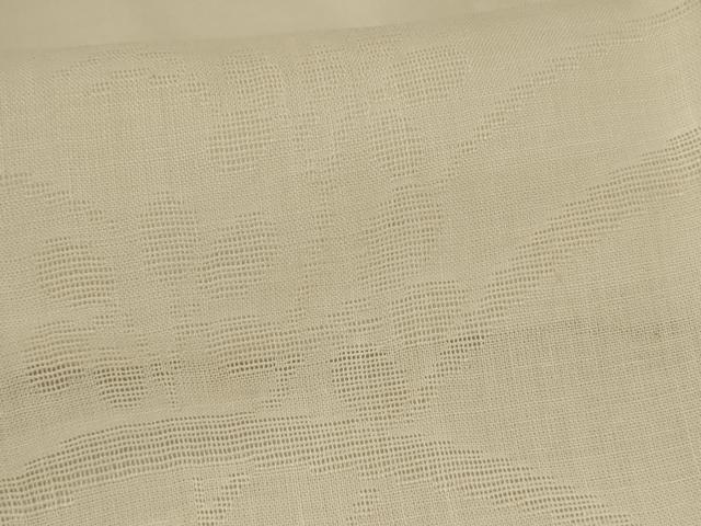 平和屋着物＊夏物　長襦袢　草花紋紗　麻　逸品　CABB9620ze 平和屋着物＊夏物 長襦袢 草花文紗 鳥の子色 麻 逸品 AABH6405jd