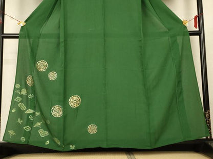 平和屋着物＊夏物 色留袖 縦絽 宝づくし 金彩 正絹 逸品 AABH6408jd
