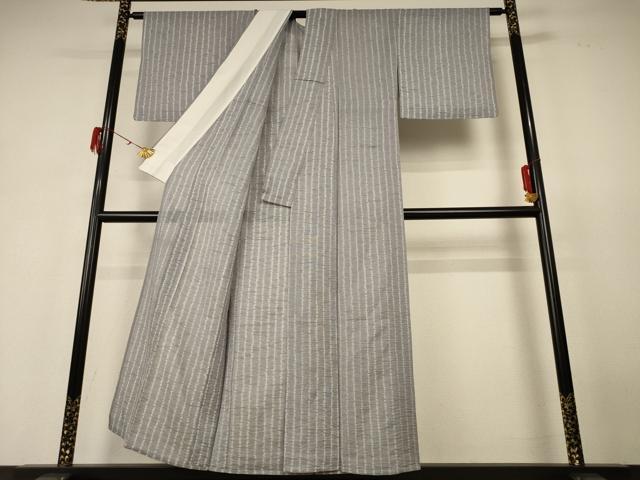 平和屋着物＊夏物 小紋 絽 絞り 変わり縞 正絹 逸品 AABH6410jd
