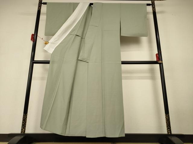 平和屋着物＊夏物 色無地 絽 青白橡色 正絹 逸品 AABH6417jd