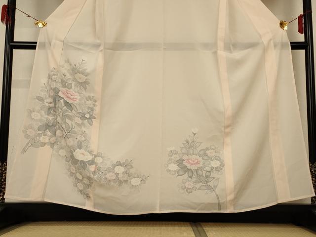 平和屋着物＊夏物 訪問着 絽 手描き 草花文 正絹 逸品 AABH6420jd