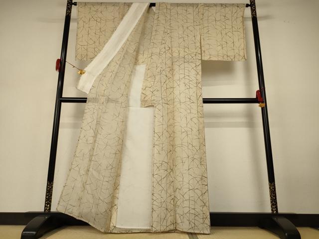 平和屋着物＊夏物 絹芭蕉 小紋 紗 芝 正絹 逸品 AABH6422jd