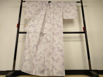 平和屋着物＊夏物 小紋 絽 菊 洗える着物 AABH6427jd