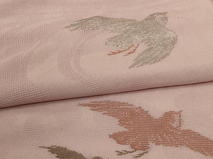 平和屋着物＊夏物 小紋 紗 流水舞鳥文 正絹 逸品 AABH6428jd