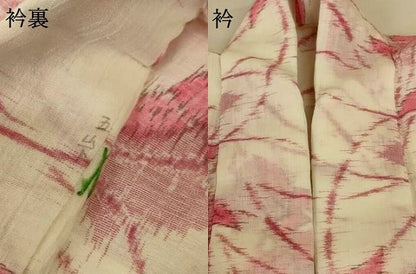 平和屋着物＊夏物 小紋 紗 草花文 AABH6429jd