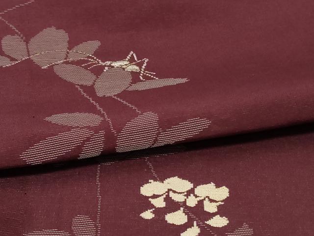 平和屋着物＊夏物 小紋 紗 刺繍 草花文 夏虫 正絹 逸品 AABH6431jd