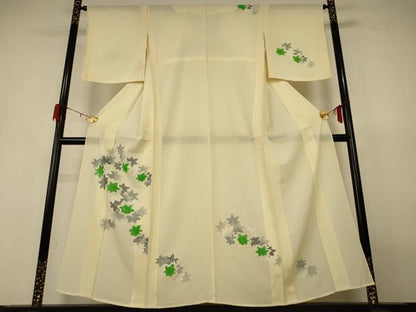 平和屋着物＊夏物 訪問着 絽 楓文 正絹 逸品 AABH6435jd