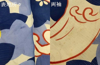 平和屋着物＊夏物 アンティーク 大正ロマン 小紋 絽 立波花文 正絹 逸品 AABH6438jd