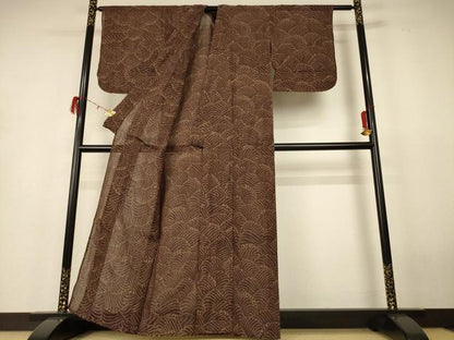 平和屋着物＊夏物 小千谷ちぢみ 立波文 麻 逸品 AABH6440jd