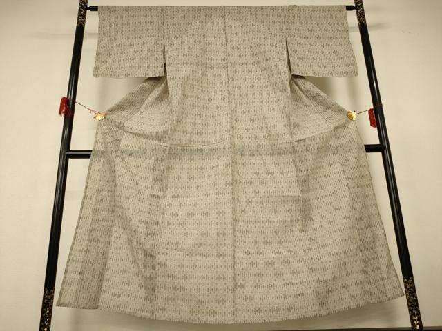 平和屋着物＊夏物　小千谷ちぢみ　幾何学文様　麻　逸品　AABH6441jd