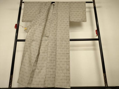 平和屋着物＊夏物 小千谷ちぢみ 幾何学文様 麻 逸品 AABH6441jd