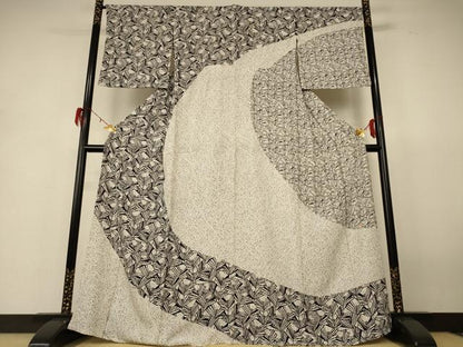 平和屋着物＊夏物 今井喜三郎 訪問着 縦絽 松葉文 正絹 逸品 AABH6447jd