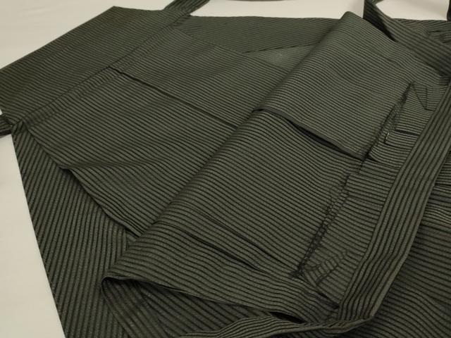 平和屋着物＊夏物 男性 馬乗り袴 縞 正絹 逸品 AABH6452jd