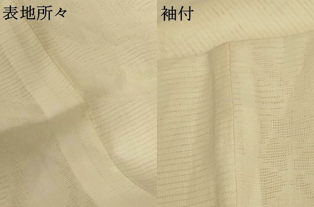 平和屋着物＊夏物　長襦袢　絽　流水草花文紗　白色　AABH6458jd