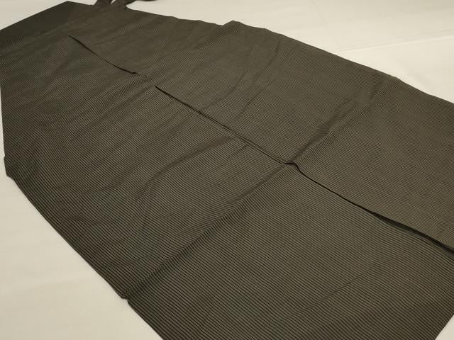 平和屋着物＊夏物 男性 行灯袴 縞 正絹 逸品 AABH6461jd