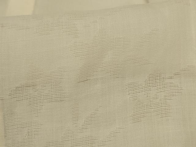平和屋着物＊夏物　長襦袢　草花紋紗　鳥の子色　綿麻　AABH6464jd 平和屋着物＊夏物 長襦袢 草花紋紗 鳥の子色 綿麻 AABH6464jd