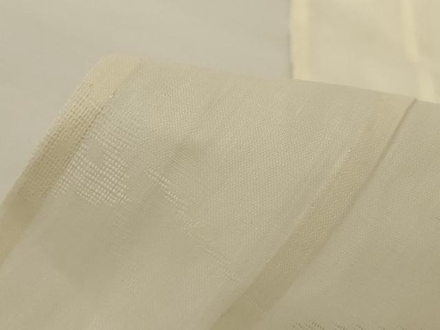 平和屋着物＊夏物　長襦袢　草花紋紗　鳥の子色　綿麻　AABH6464jd 平和屋着物＊夏物 長襦袢 草花紋紗 鳥の子色 綿麻 AABH6464jd