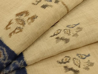 平和屋着物＊夏物 小千谷ちぢみ 幾何学花間道 麻 逸品 AABH6468jd