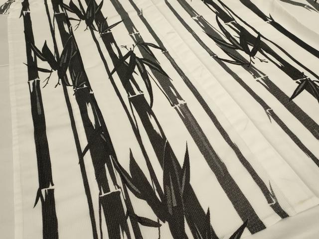 平和屋着物＊夏物 小紋 縦絽 笹竹文 洗える着物 未使用 AABH6471jd
