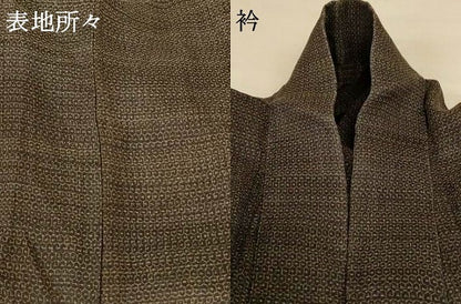 平和屋着物＊夏物 男性 石川県指定無形文化財 能登上布 本麻手織上布 80亀甲 総詰め 麻 逸品 AABH6474jd