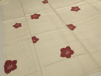 平和屋着物＊夏物 小紋 絽 絞り 舞花文 正絹 逸品 AABH6482jd