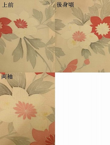 平和屋着物＊夏物　訪問着　絽　草花文　正絹　逸品　AABH6489jd