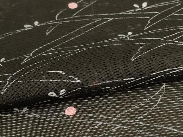 平和屋着物＊夏物　小紋　絽　舞葉文　洗える着物　AABH6497jd