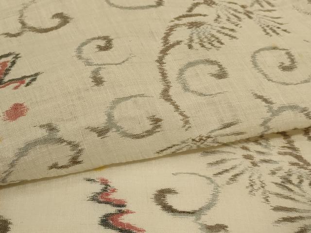 平和屋着物＊夏物 小千谷ちぢみ 幾何学文様 麻 逸品 AABH6502jd