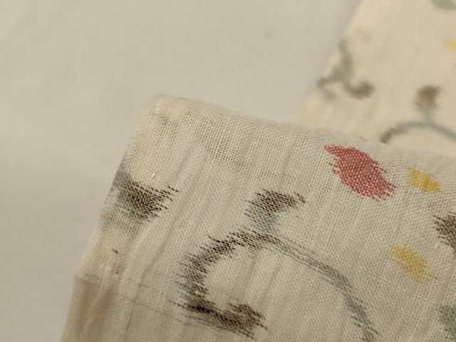 平和屋着物＊夏物 小千谷ちぢみ 幾何学文様 麻 逸品 AABH6502jd