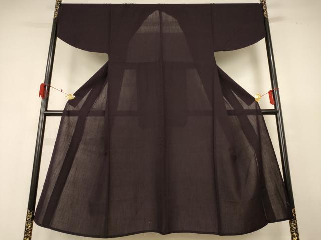 平和屋着物＊夏物 色無地 紗 黒紅色 正絹 逸品 AABH6504jd