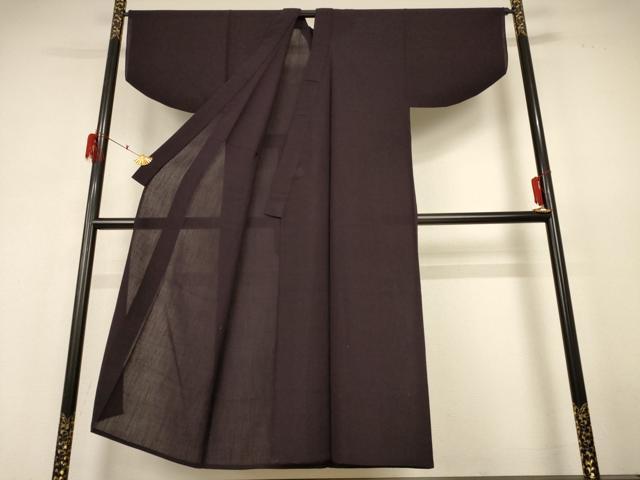 平和屋着物＊夏物 色無地 紗 黒紅色 正絹 逸品 AABH6504jd