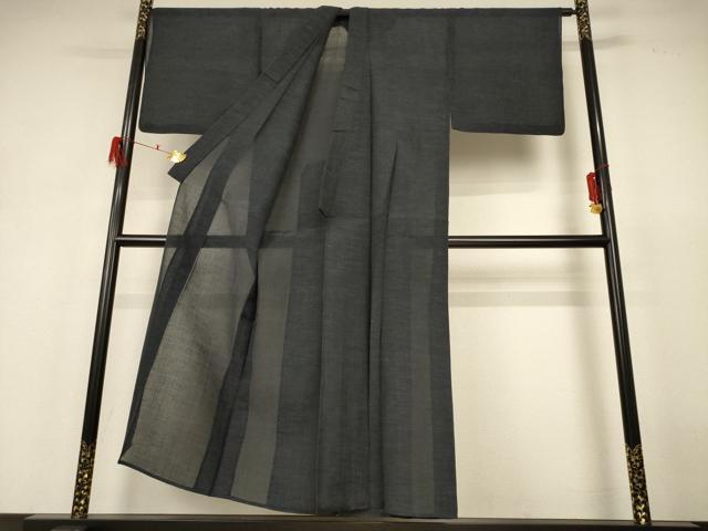 平和屋着物＊夏物 男性 小紋 紗 霞文 AABH6507jd
